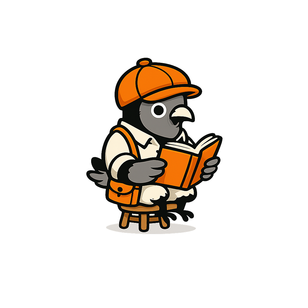 Mascot reading photobook